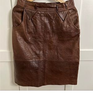 Beautiful Coffee Brown ECTHES LEDER Leather Skirt